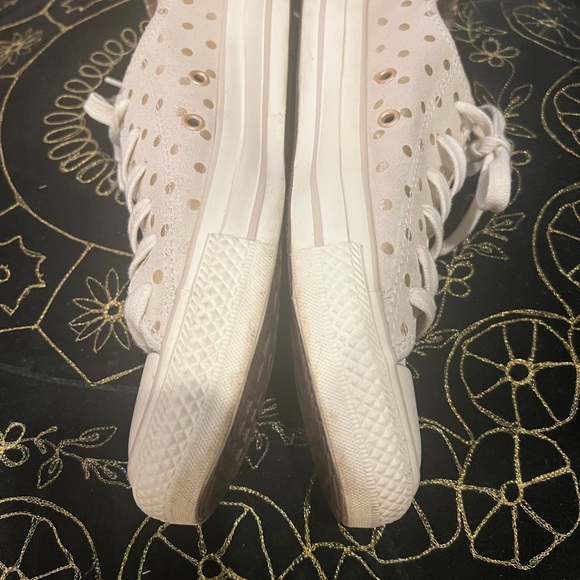 Converse All Star 8 Grey Suede Gold Polka Dots Chuck Taylors - Picture 6 of 9